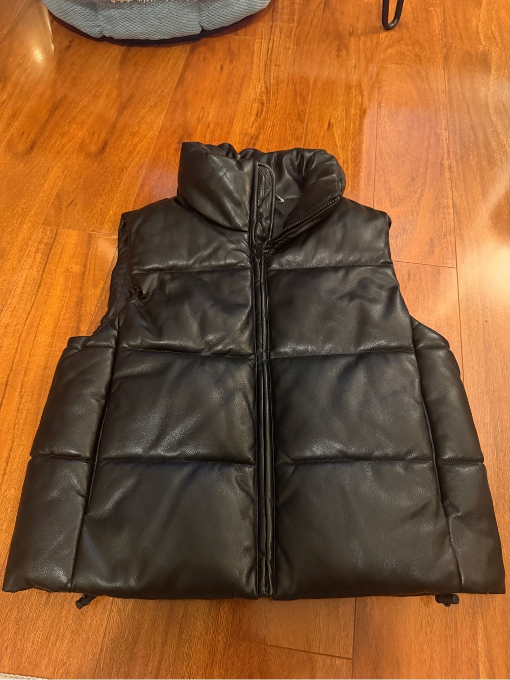 GAP Black Quilted Puffer Vest with High Collar